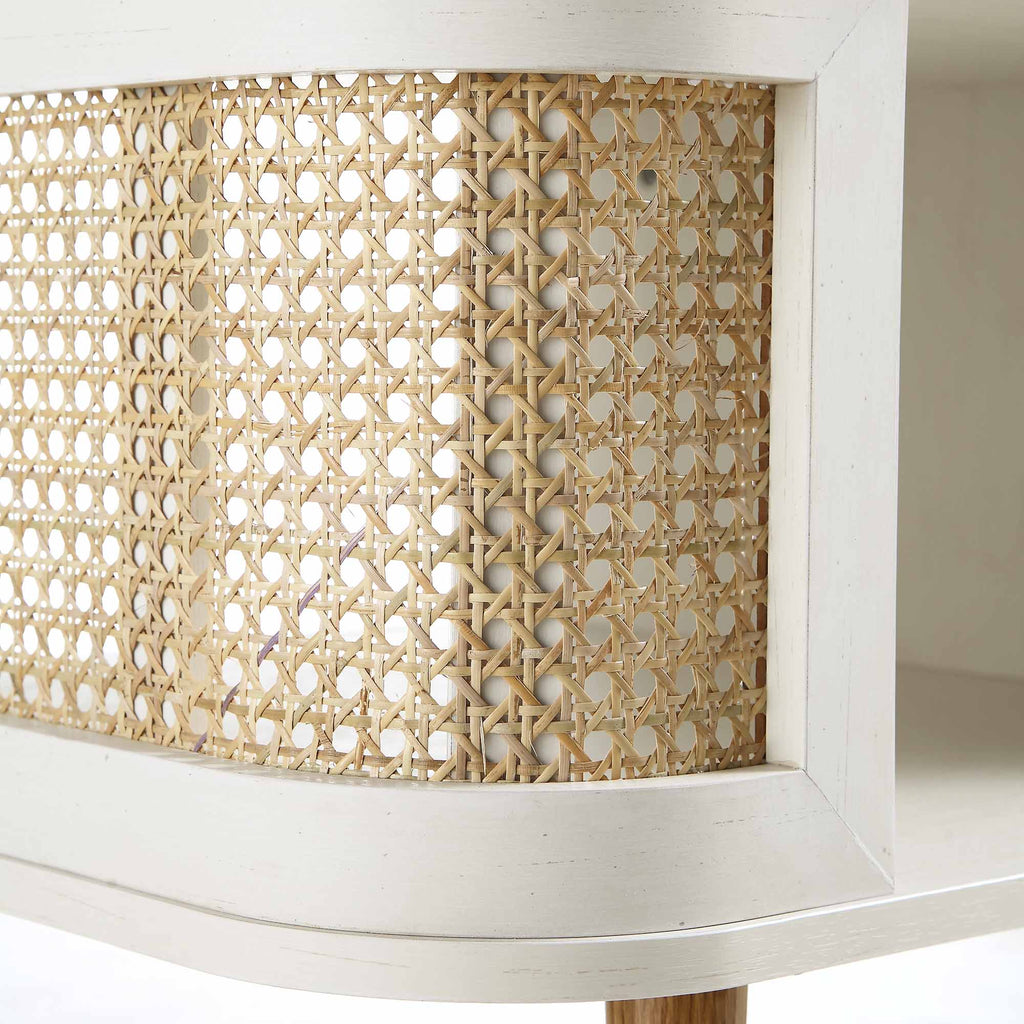 Izzy Curved Rattan Coffee Table — White