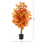 Faux Ficus Tree in Plastic Freestanding, 48 inch