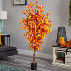 Faux Ficus Tree in Plastic Freestanding, 60 inch