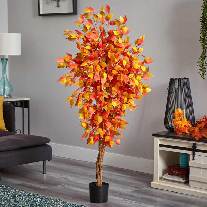 Faux Ficus Tree in Plastic Freestanding, 60 inch