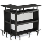 L-Shaped Home Bar Unit with Glass Holders