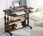 Adjustable Rolling Laptop Desk with Wireless Charging