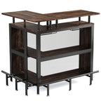 L-Shaped Home Bar Unit with Glass Holders