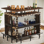 L-Shaped Home Bar Unit with Glass Holders