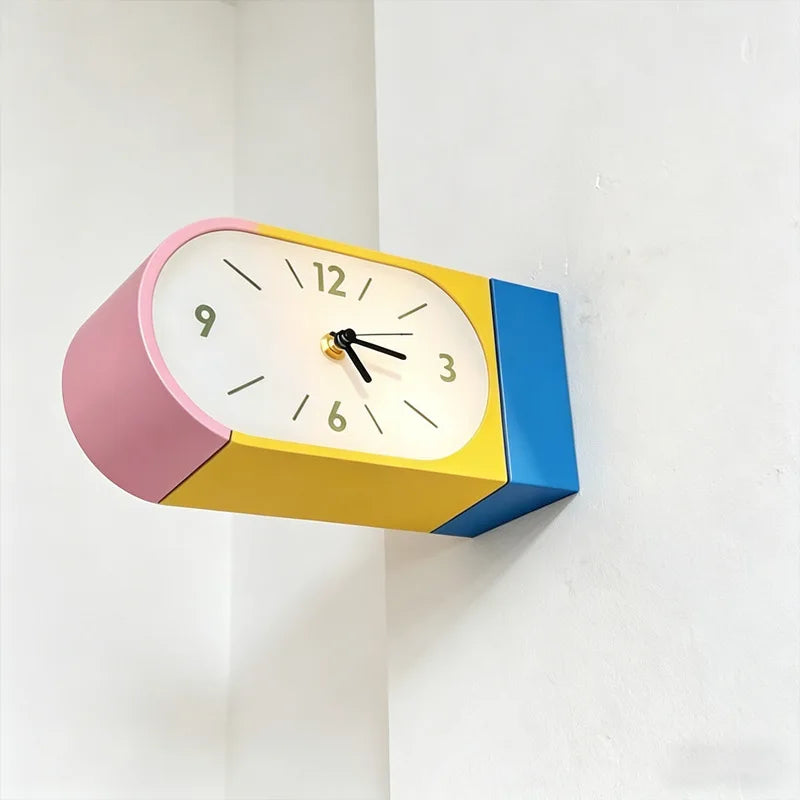 Briar Solid Wood Double-Sided Corner Wall Clock