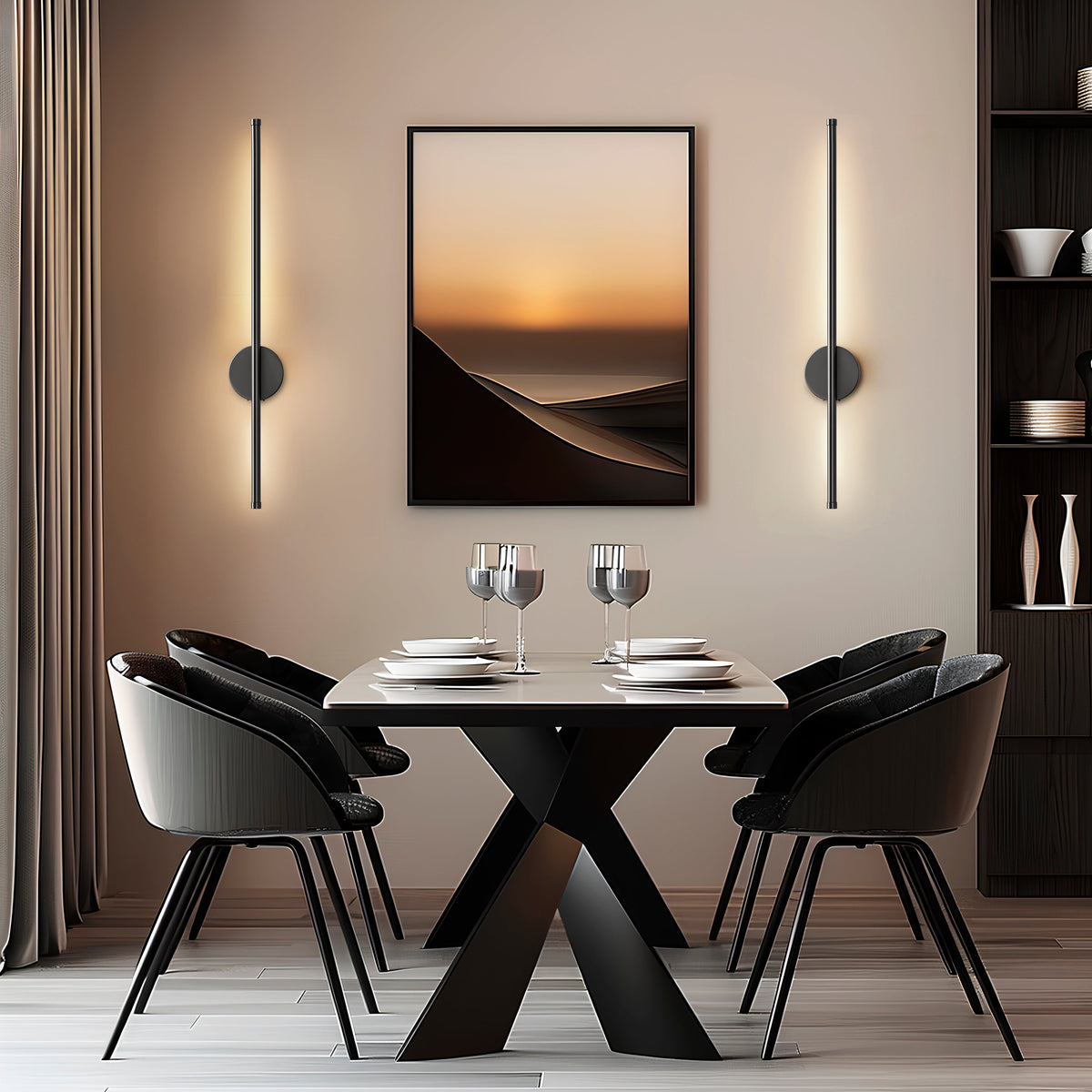 Ravellora Modern Wall Lights Set of 2 - LED Wall Sconce Bar