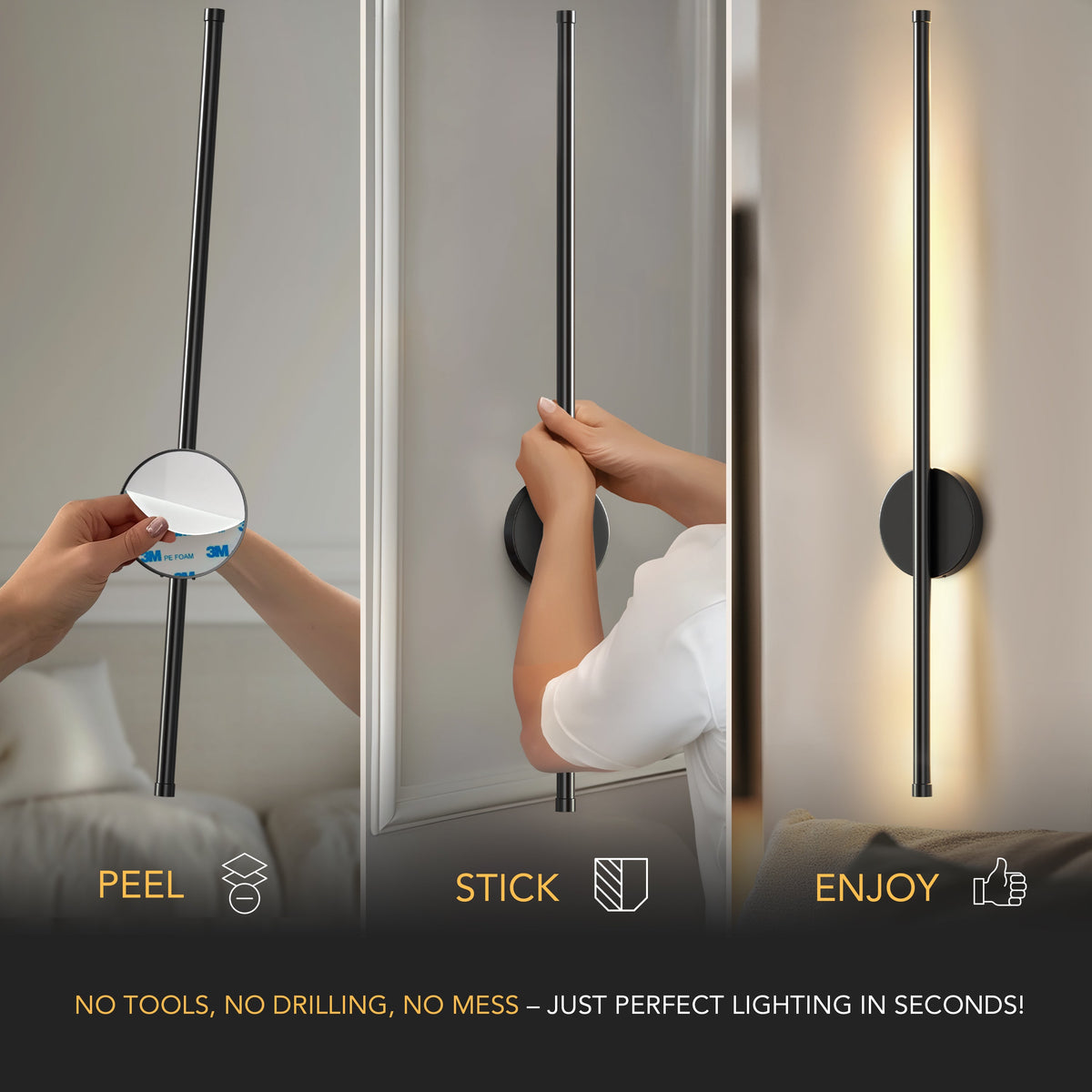 Ravellora Modern Wall Lights Set of 2 - LED Wall Sconce Bar