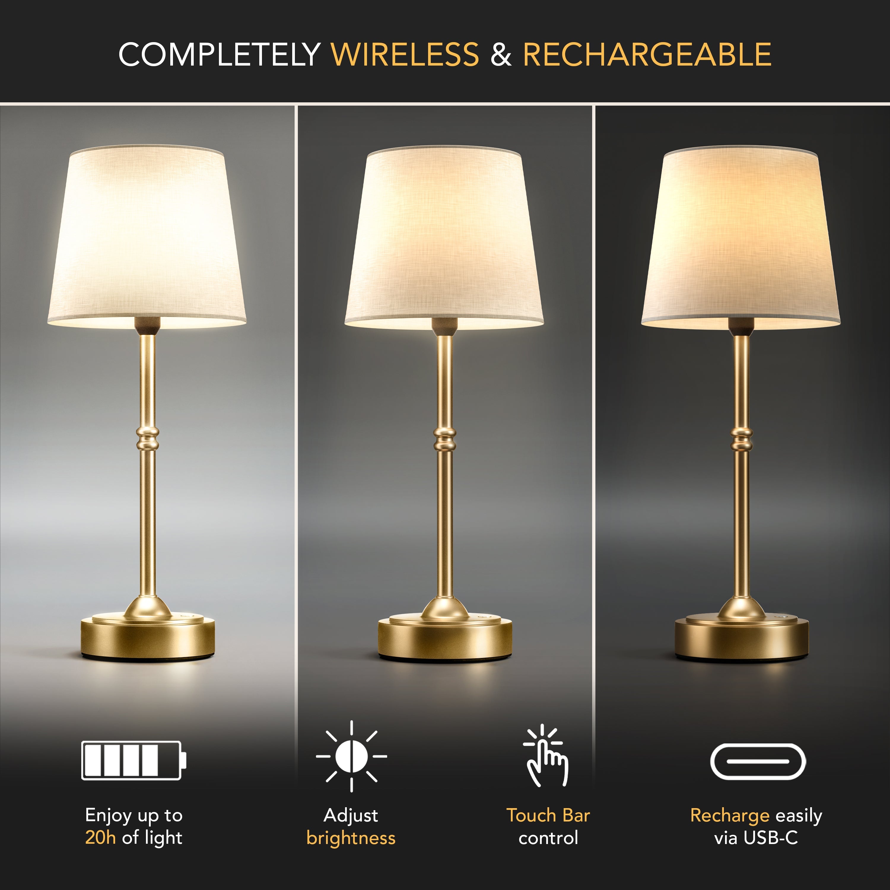Ravellora Light Touch Modern Table Lamp