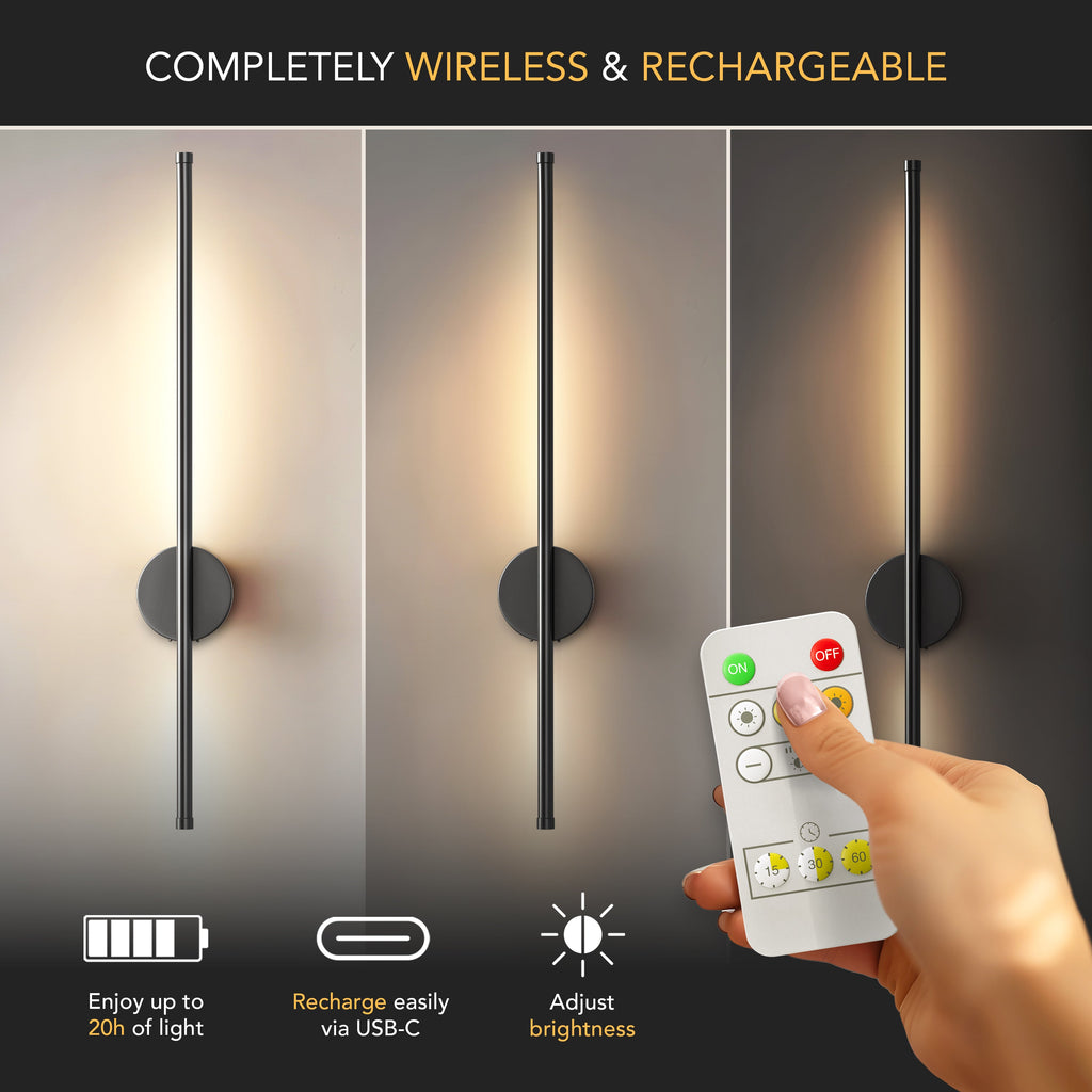 Ravellora Modern Wall Lights Set of 2 - LED Wall Sconce Bar