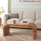 Melanija Curved Coffee Table, Oak