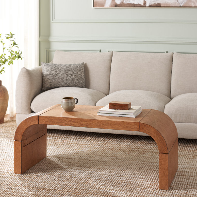 Melanija Curved Coffee Table, Oak