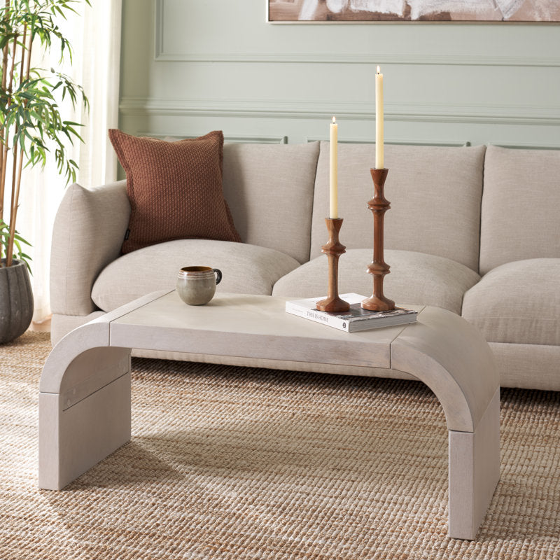 Melanija Curved Coffee Table, White