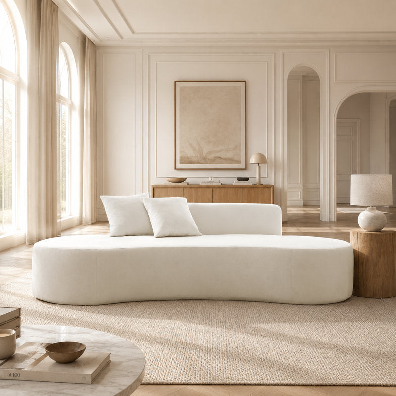 Nerio Boneless Curved Sofa, Ivory