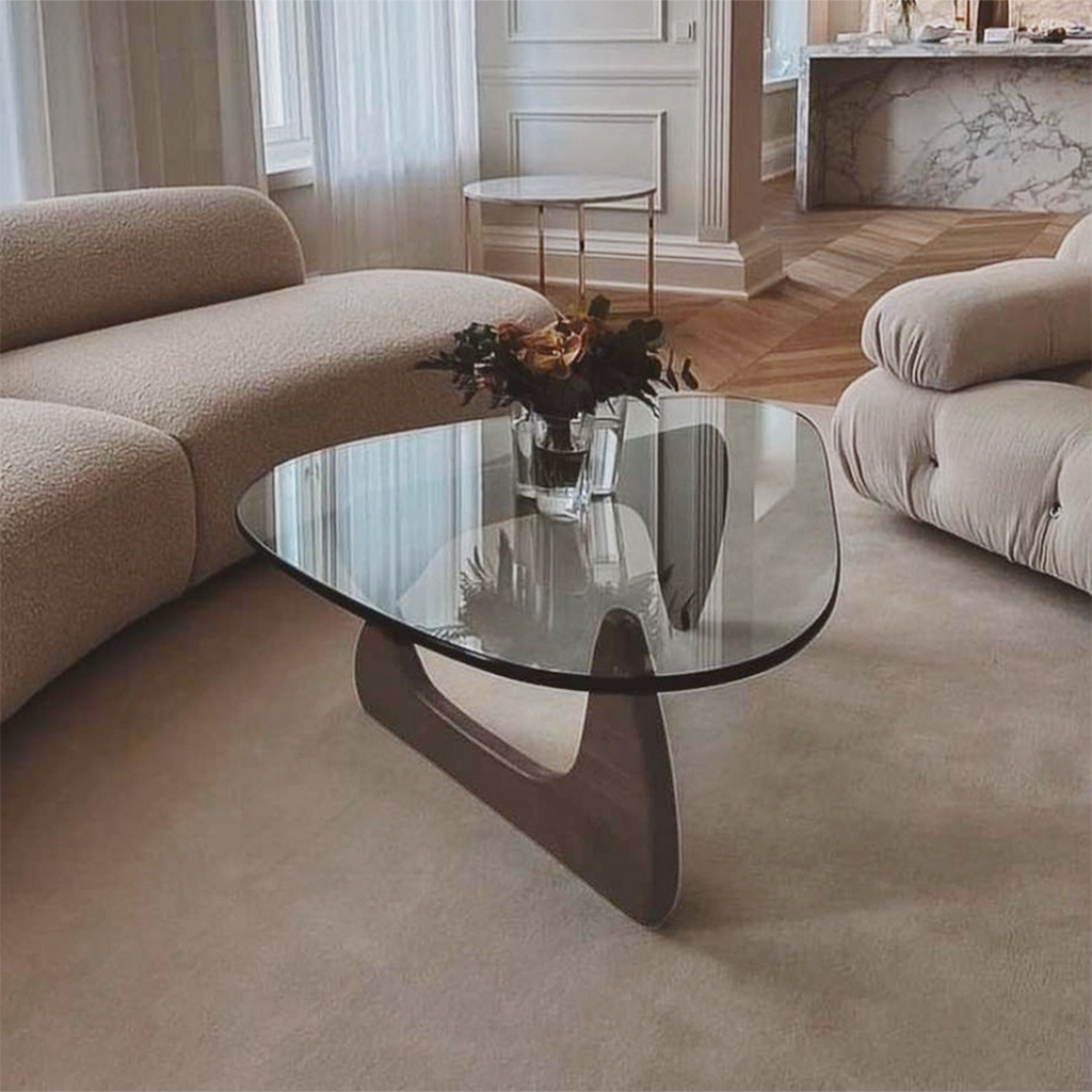 Sculpt Oak Glass Top Coffee Table