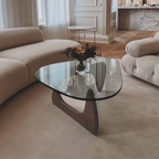 Sculpt Oak Glass Top Coffee Table