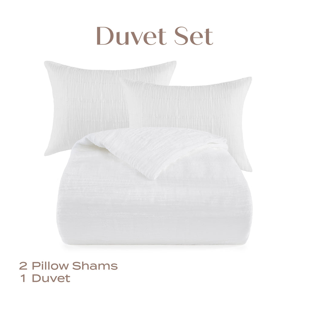 Lena Textured Portuguese Cotton Duvet Set