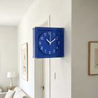 Azura Blue Double-Sided Corner Wall Clock