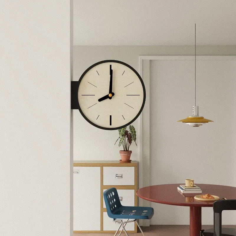 Odessa Round Double-Sided Corner Wall Clock