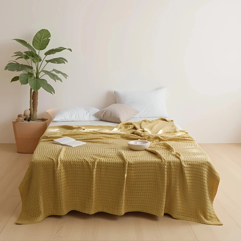Willa Cotton Waffle Gauze Blanket