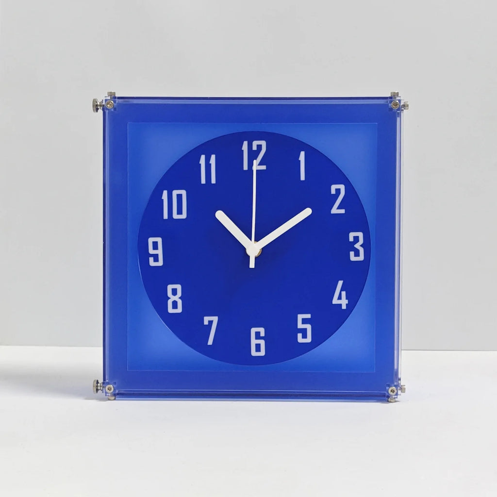 Azura Blue Double-Sided Corner Wall Clock
