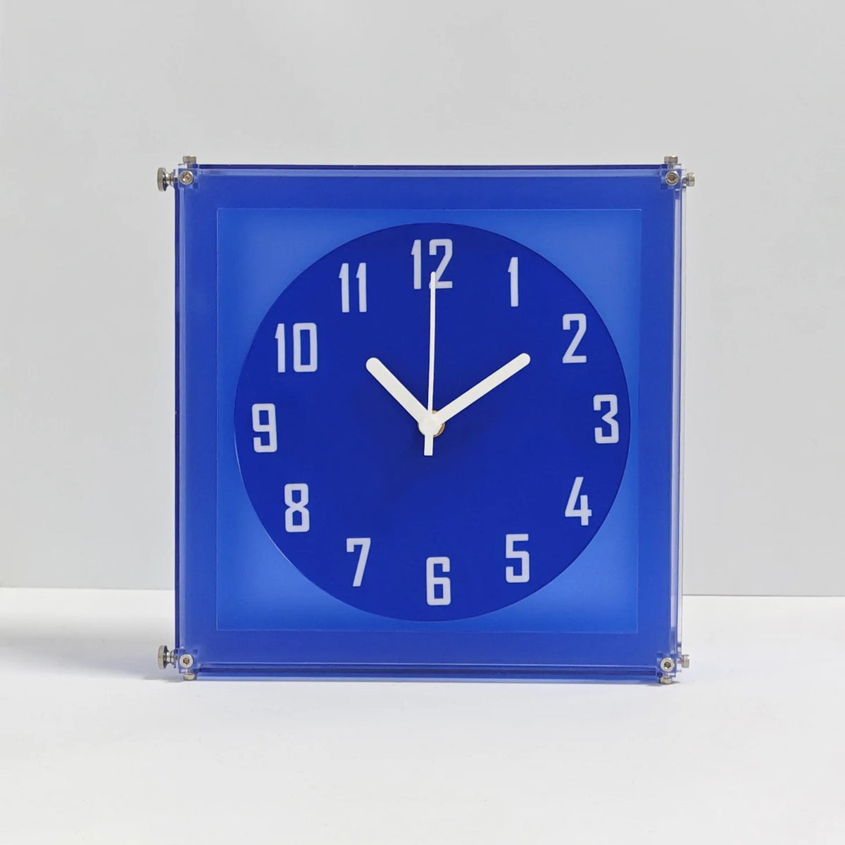 Azura Blue Double-Sided Corner Wall Clock
