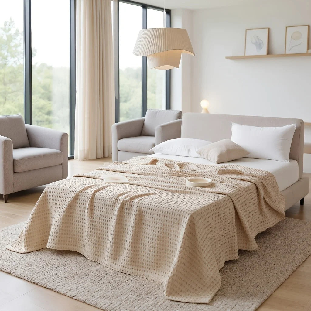 Willa Cotton Waffle Gauze Blanket