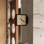 Marlo Square Double-Sided Wood Corner Wall Clock