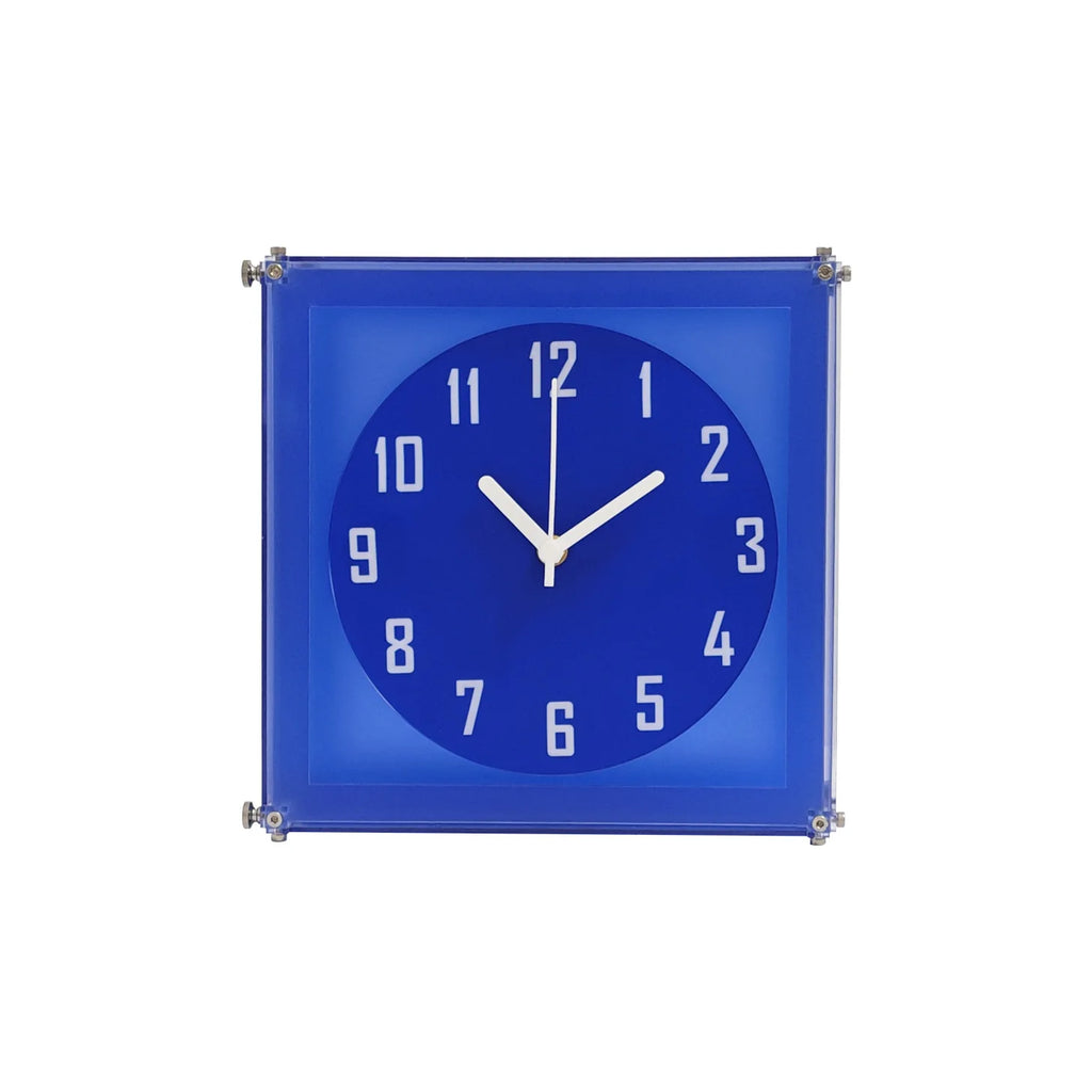Azura Blue Double-Sided Corner Wall Clock