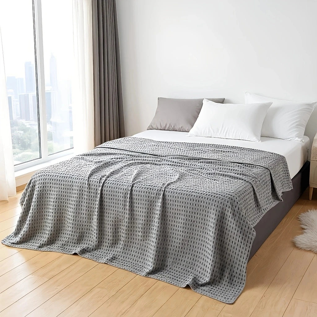 Willa Cotton Waffle Gauze Blanket