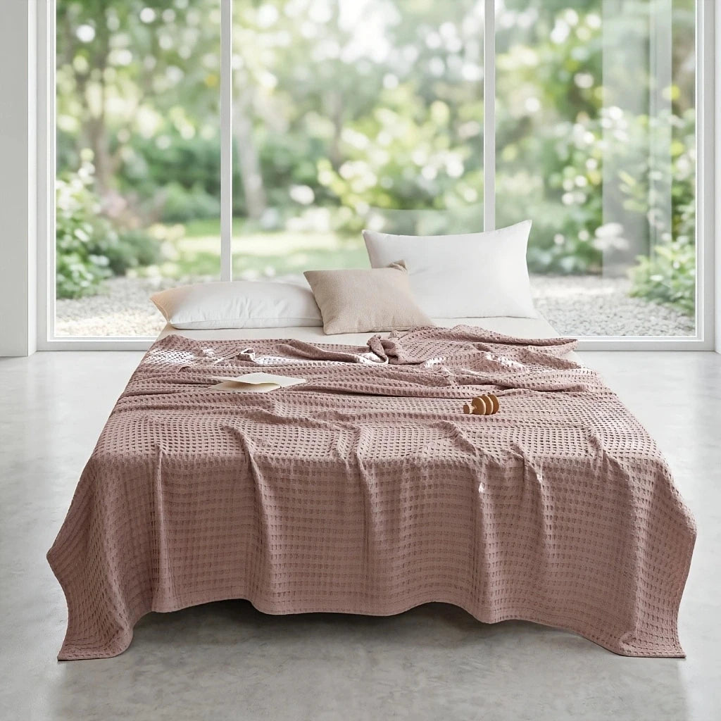 Willa Cotton Waffle Gauze Blanket