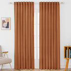 Delphine Semi-Sheer Linen Blend Curtains, Set of 2