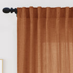 Delphine Semi-Sheer Linen Blend Curtains, Set of 2