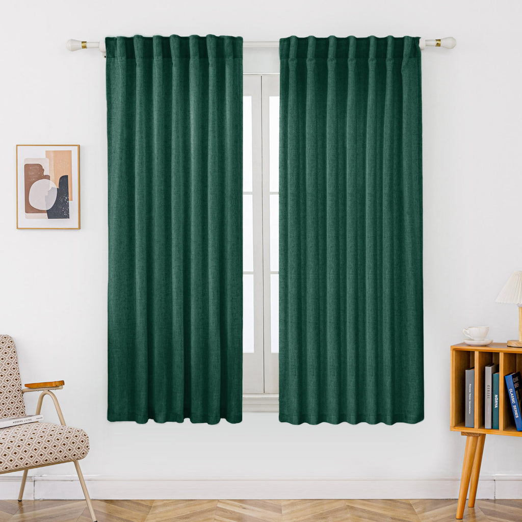 Delphine Semi-Sheer Linen Blend Curtains, Set of 2
