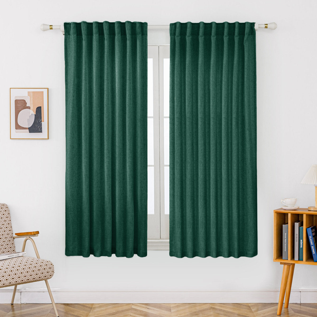 Delphine Semi-Sheer Linen Blend Curtains, Set of 2