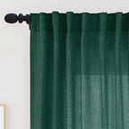 Delphine Semi-Sheer Linen Blend Curtains, Set of 2