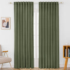 Delphine Semi-Sheer Linen Blend Curtains, Set of 2