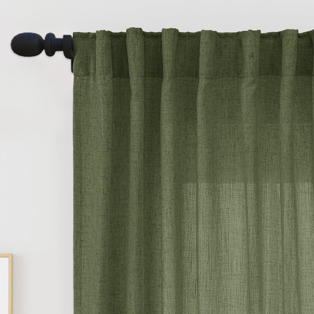 Delphine Semi-Sheer Linen Blend Curtains, Set of 2