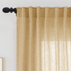 Delphine Semi-Sheer Linen Blend Curtains, Set of 2