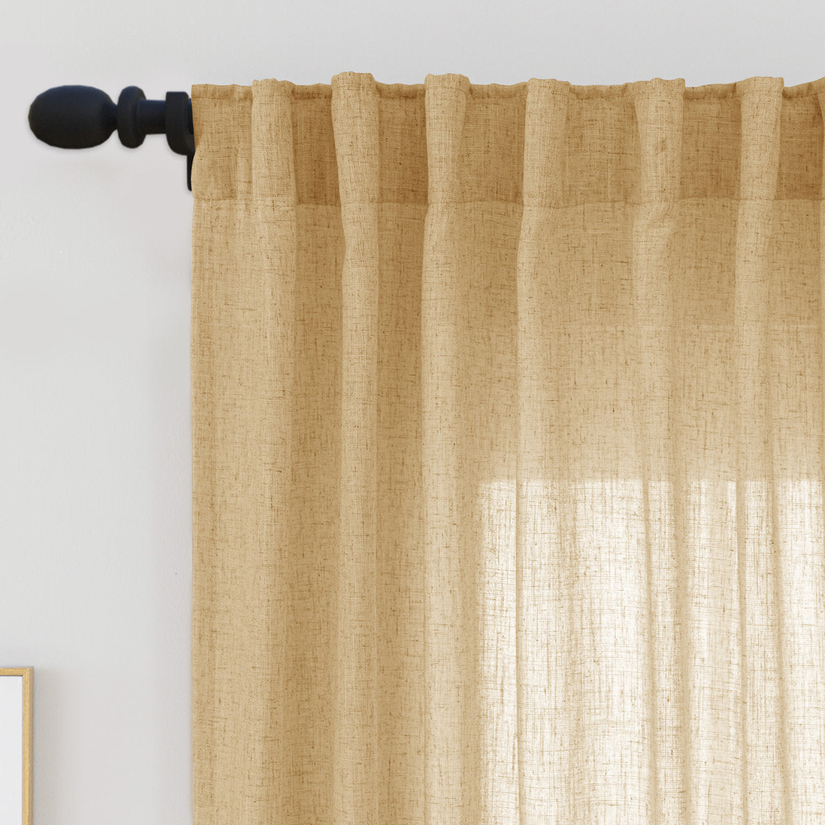 Delphine Semi-Sheer Linen Blend Curtains, Set of 2