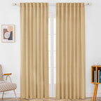 Delphine Semi-Sheer Linen Blend Curtains, Set of 2