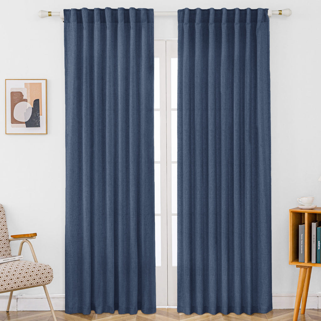 Delphine Semi-Sheer Linen Blend Curtains, Set of 2