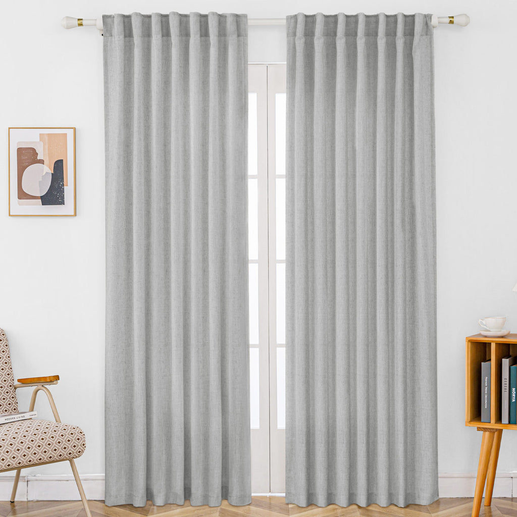 Delphine Semi-Sheer Linen Blend Curtains, Set of 2