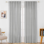 Delphine Semi-Sheer Linen Blend Curtains, Set of 2