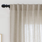 Delphine Semi-Sheer Linen Blend Curtains, Set of 2