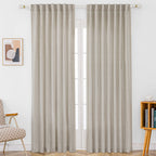 Delphine Semi-Sheer Linen Blend Curtains, Set of 2