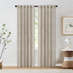 Delphine Semi-Sheer Linen Blend Curtains, Set of 2
