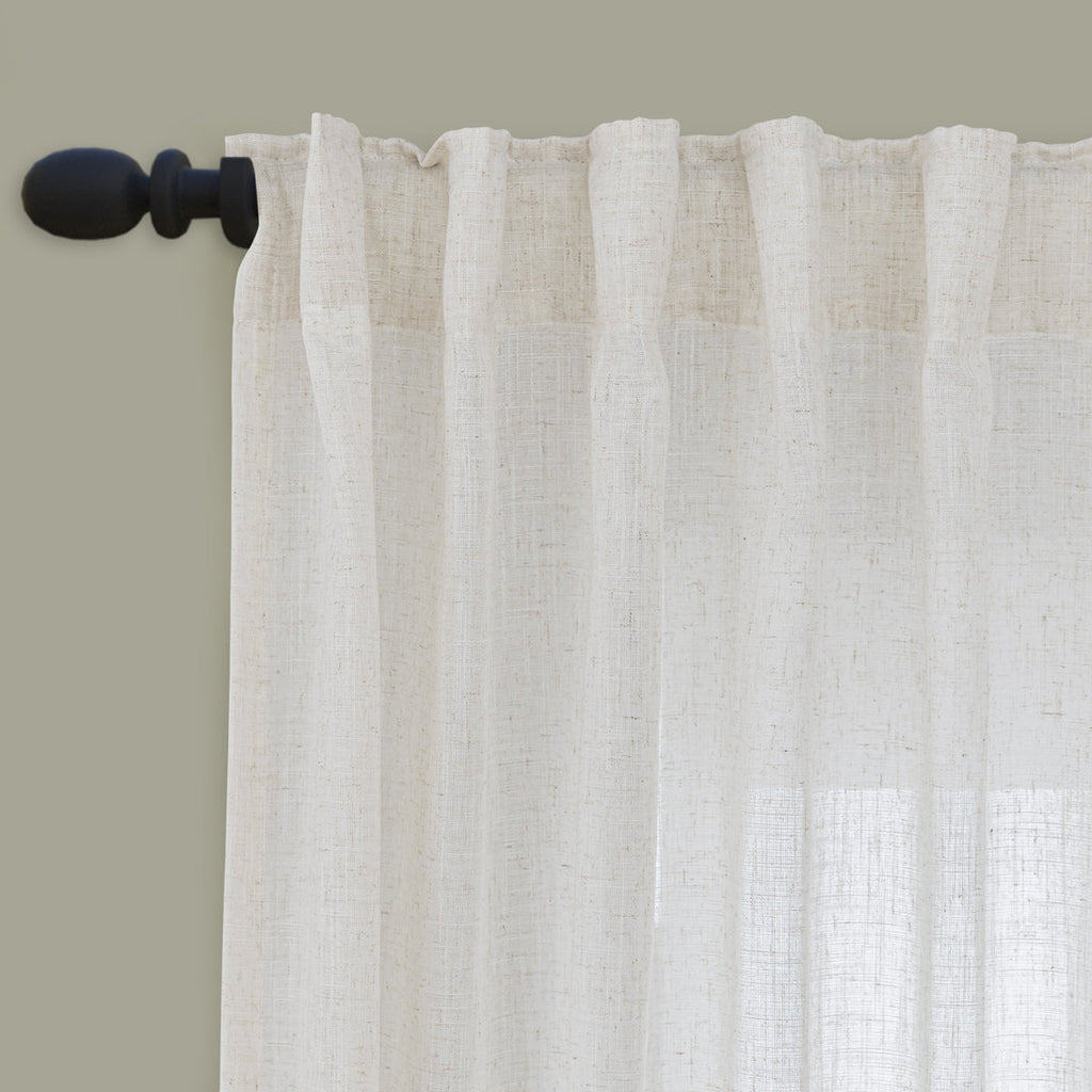 Delphine Semi-Sheer Linen Blend Curtains, Set of 2