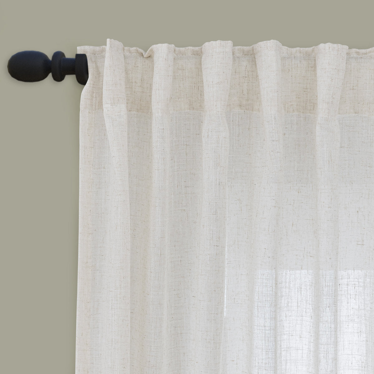 Delphine Semi-Sheer Linen Blend Curtains, Set of 2