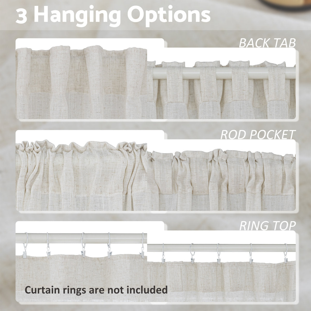 Delphine Semi-Sheer Linen Blend Curtains, Set of 2