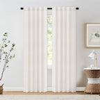 Delphine Semi-Sheer Linen Blend Curtains, Set of 2